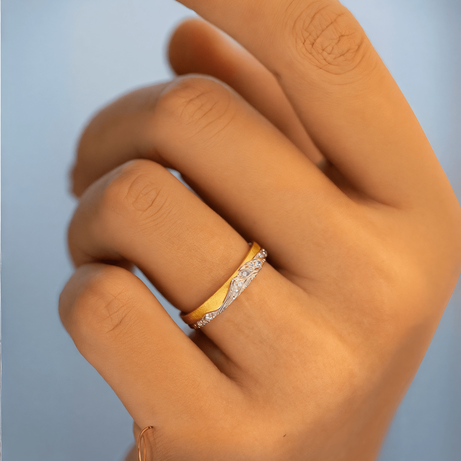 【Mt. Elbert】 Gold Rersonalized  Mount Mens/Womens Wedding Ring