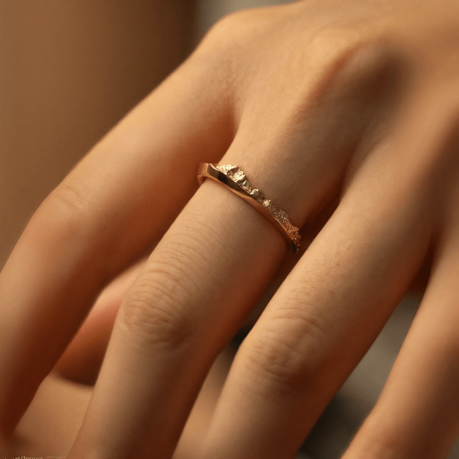 【Mt. Shasta】 Gold Hand-Engraved Mount Wedding Ring