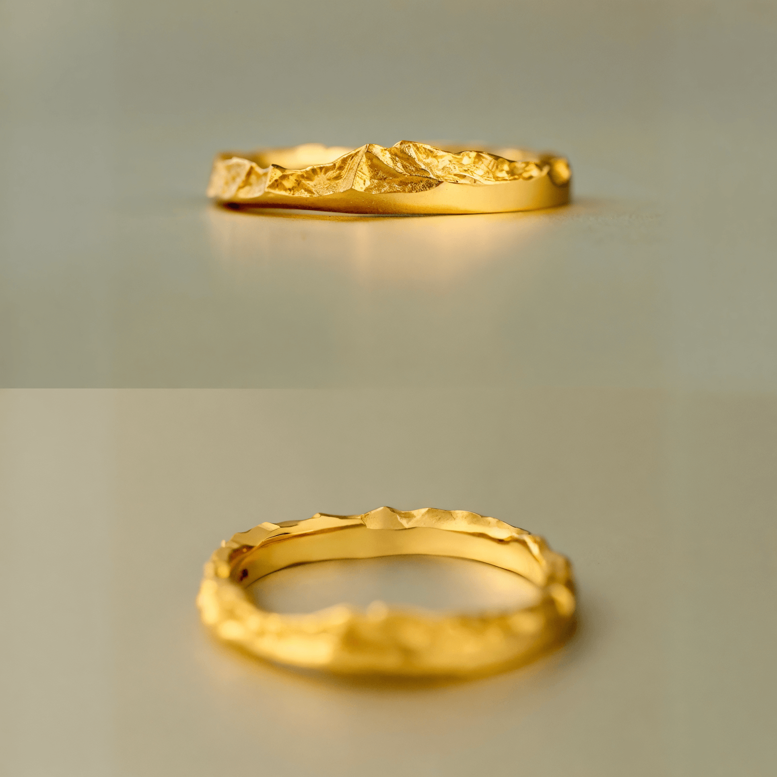 【Mt.Elbert】Gold Hand-Engraved Mount Mens/Womens Wedding Ring
