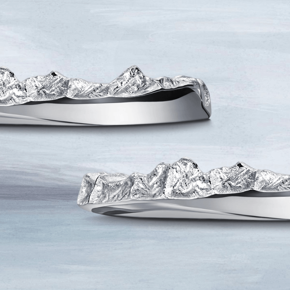 【Mt. Kailash】 Gold Hand-Engraved Mount Ring Mens/Womens Wedding Ring