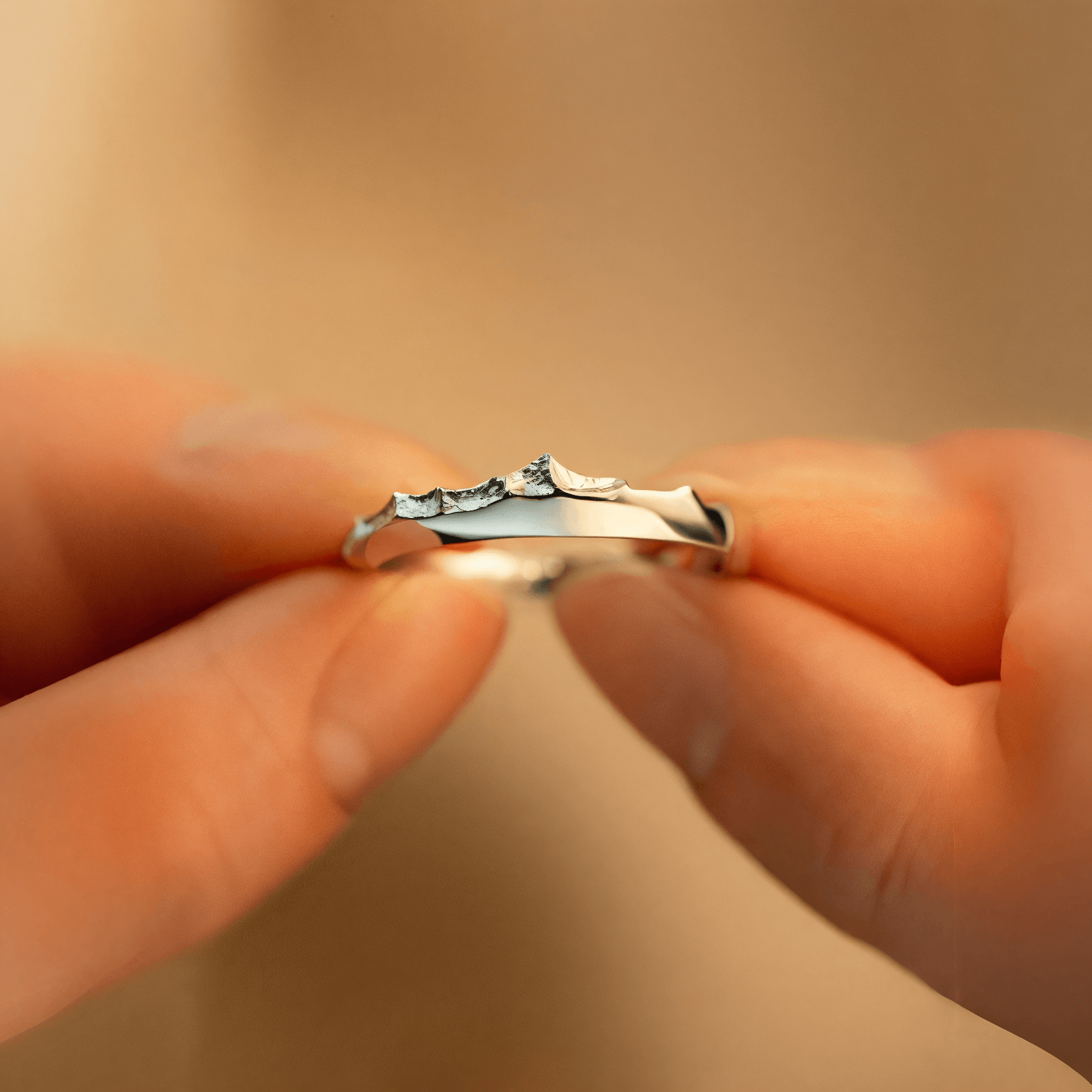 【Mt. Saint Elias】Hand-Engraved Mount Ring Mens/Womens Wedding Ring