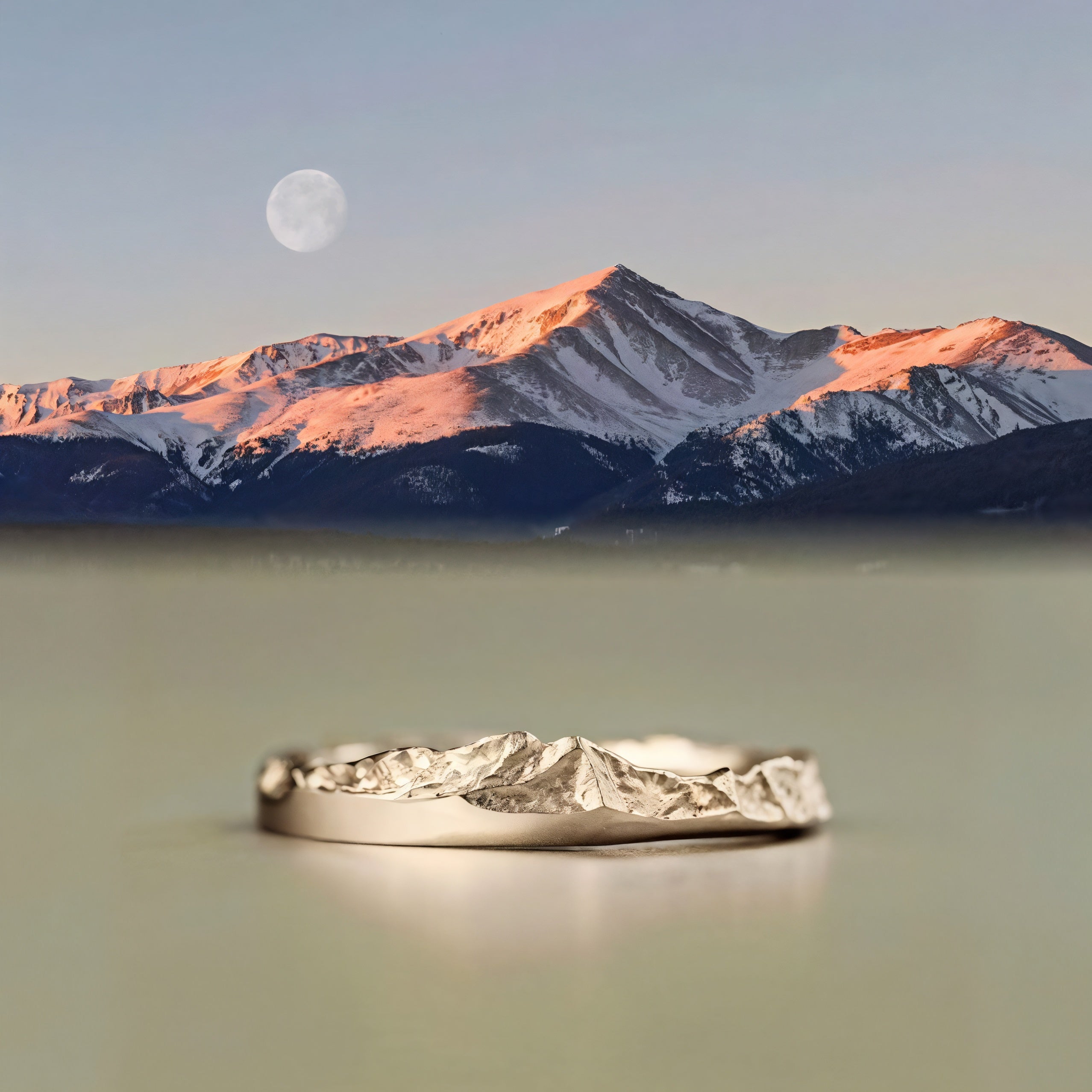 【Mt. Elbert】 Hand-Engraved Mount Mens/Womens Wedding Ring