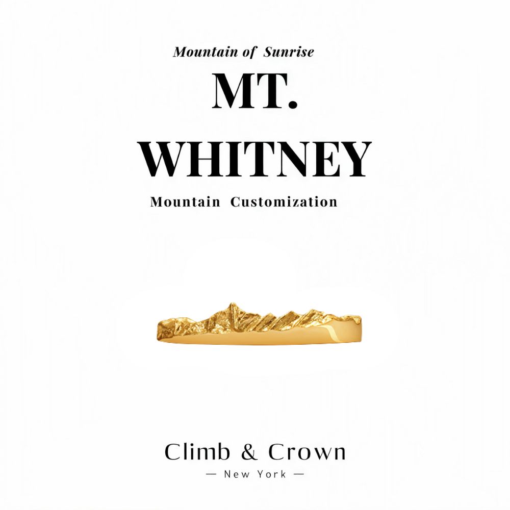 【Mt. Whitney】Gold Hand-Engraved Mount  Wedding Ring