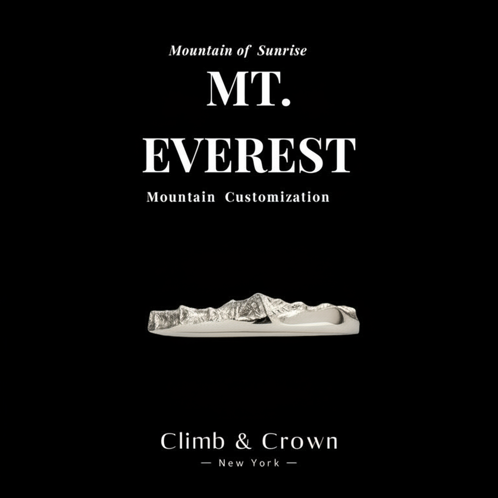 【Everest Summit】Hand-Engraved Mount Mens/Womens Wedding Ring