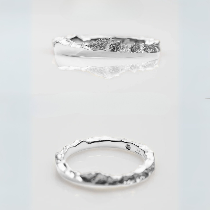 【Everest Summit】Hand-Engraved Mount Mens/Womens Wedding Ring
