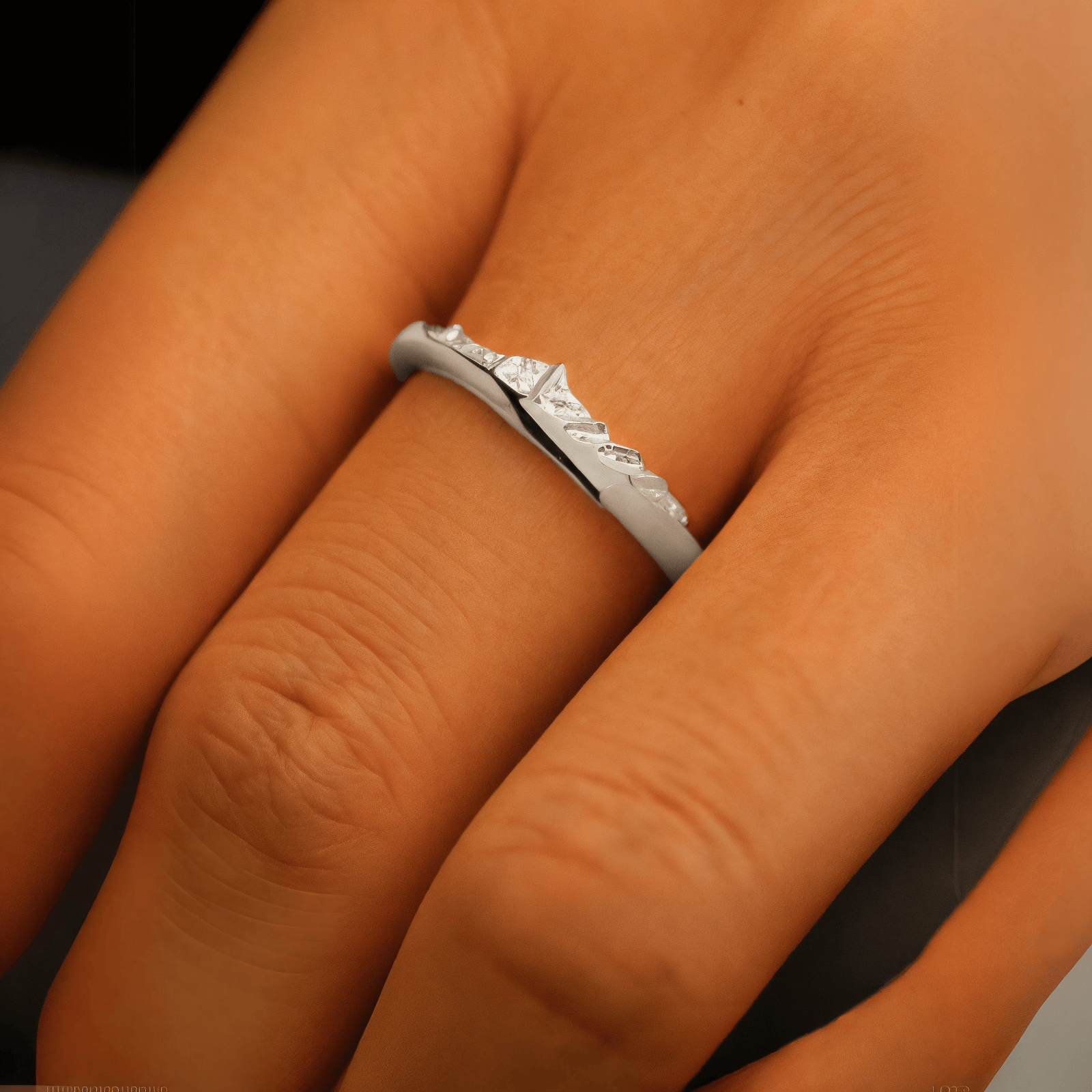 【Mt. Whitney】 Hand-Engraved Mount Mens/Womens Wedding Ring