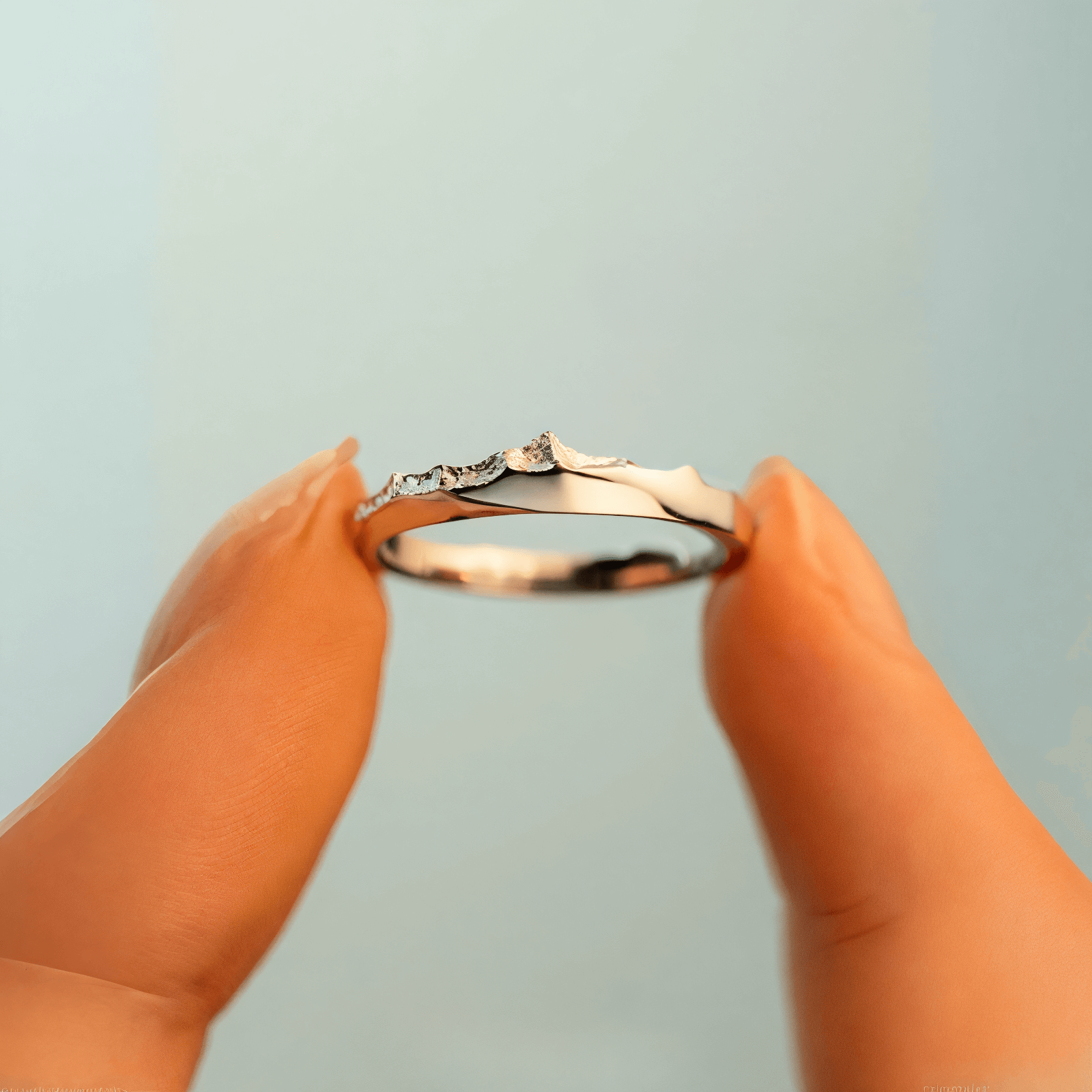 【Mt. Saint Elias】Hand-Engraved Mount Ring Mens/Womens Wedding Ring