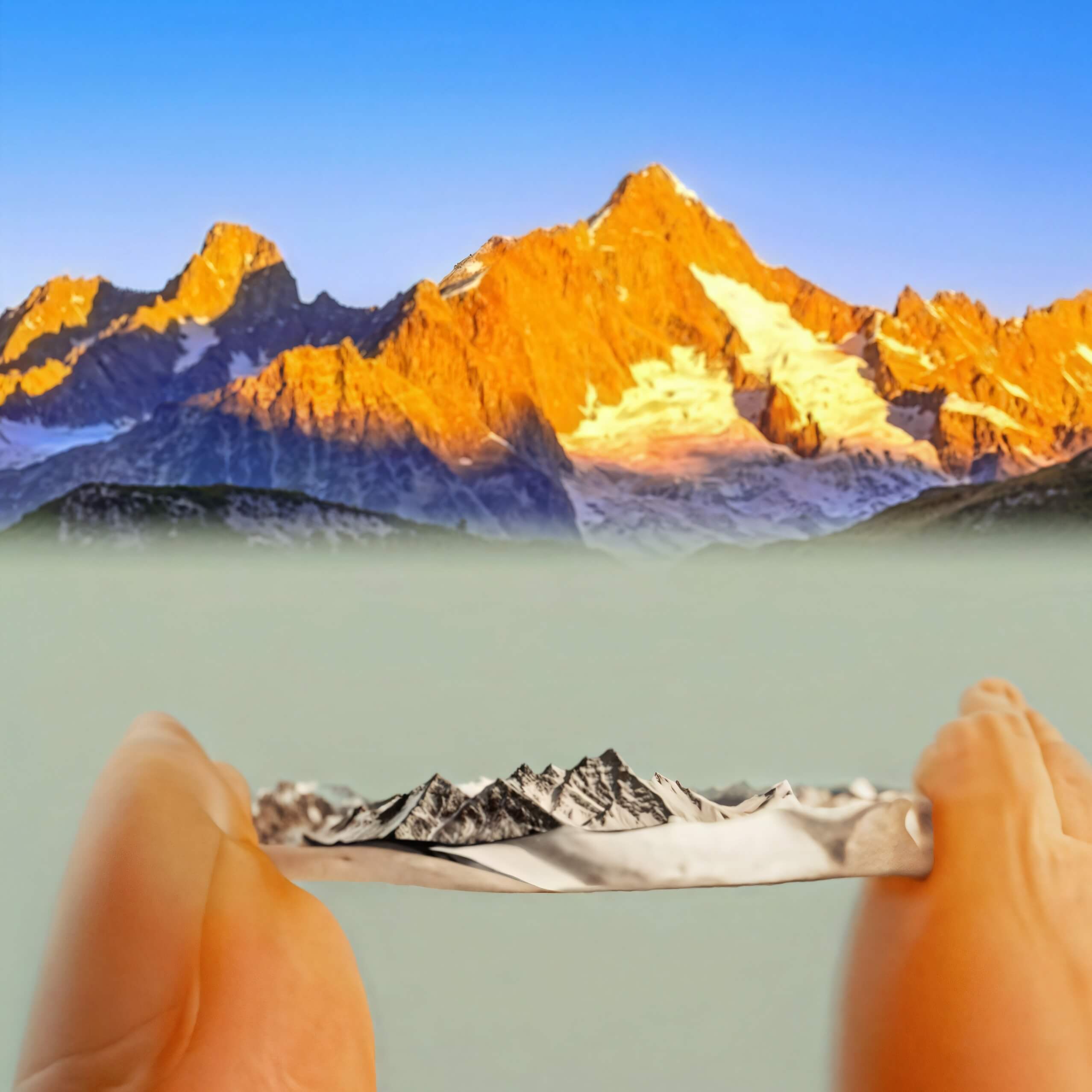 【Mont Blanc】 Hand-Engraved Mount Mens/Womens Wedding Ring