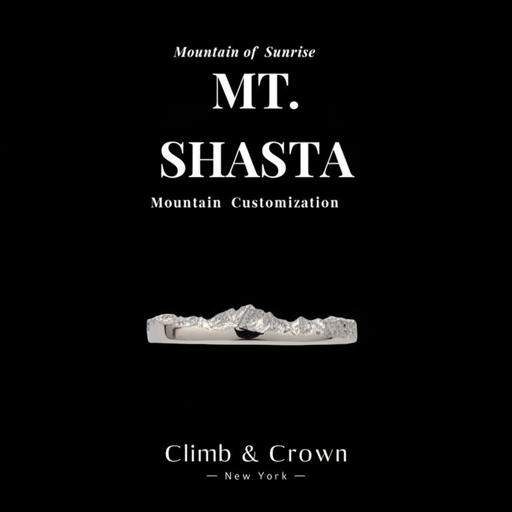 【Mt. Shasta】 Hand-Engraved Rersonalized Mount Ring